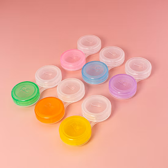 Novo projetado caixa de exibição de lentes de contato coloridas baratas caso de lentes de contato potável