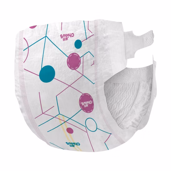 Produtos para bebês de tamanho médio fraldas para bebês descartáveis ​​OEM de alta qualidade com superfície macia e seca tipo cintura